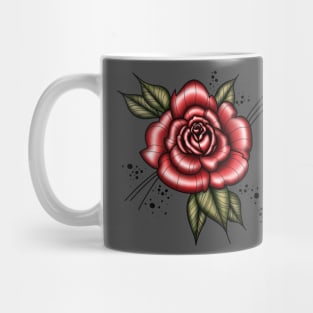 Neo Traditional red rose tattoo design Mug